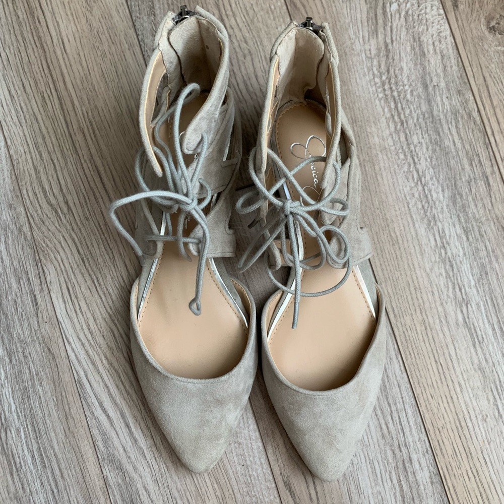 New, never worn Jessica Simpson flats with laces